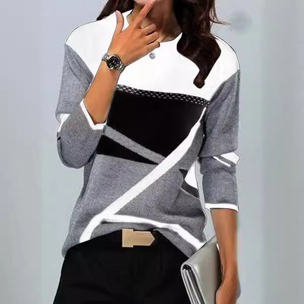 Women's Supports Various Contrast Color Positioning Printed Blouses
