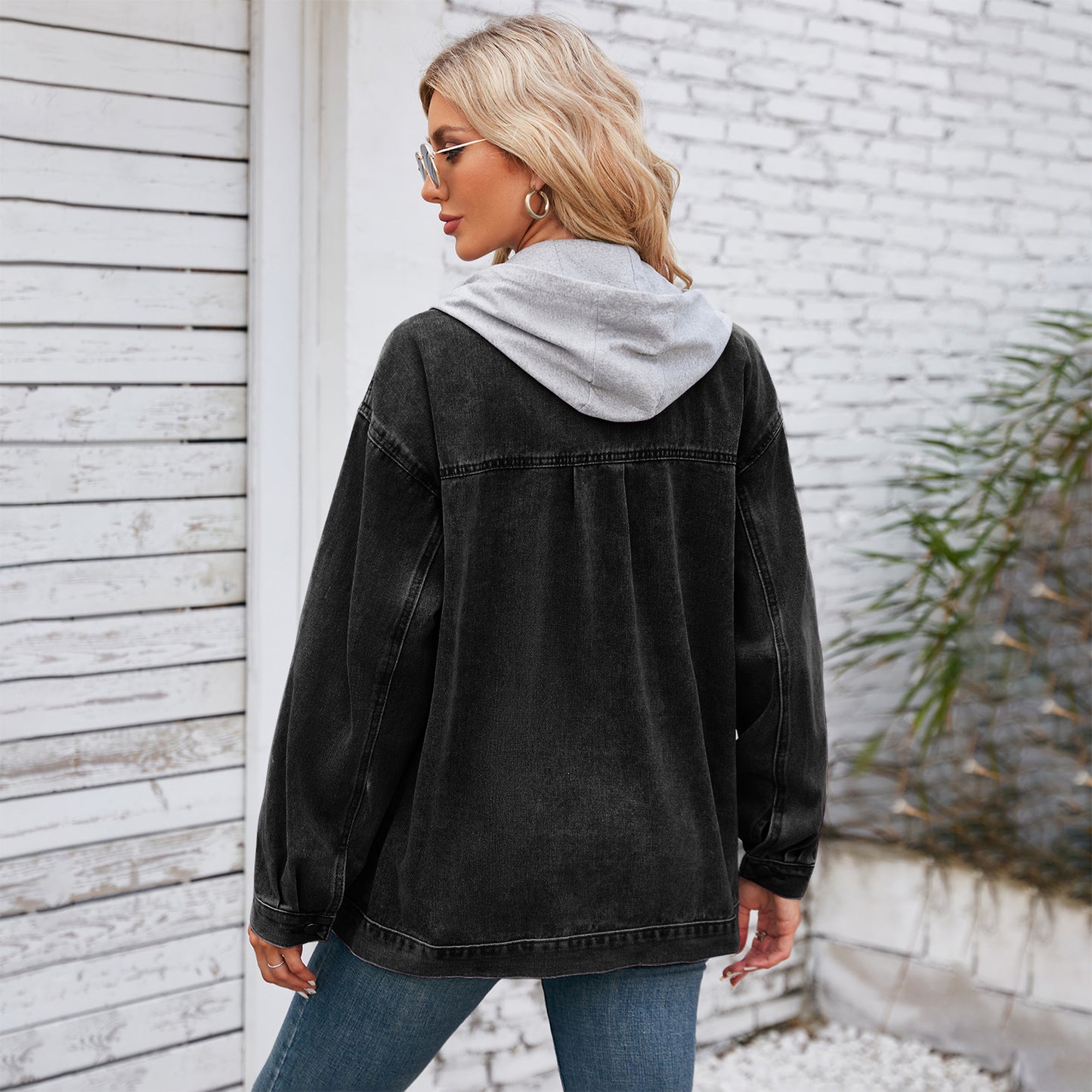 Women's Slouchy Creative Retro Washed Denim Jackets