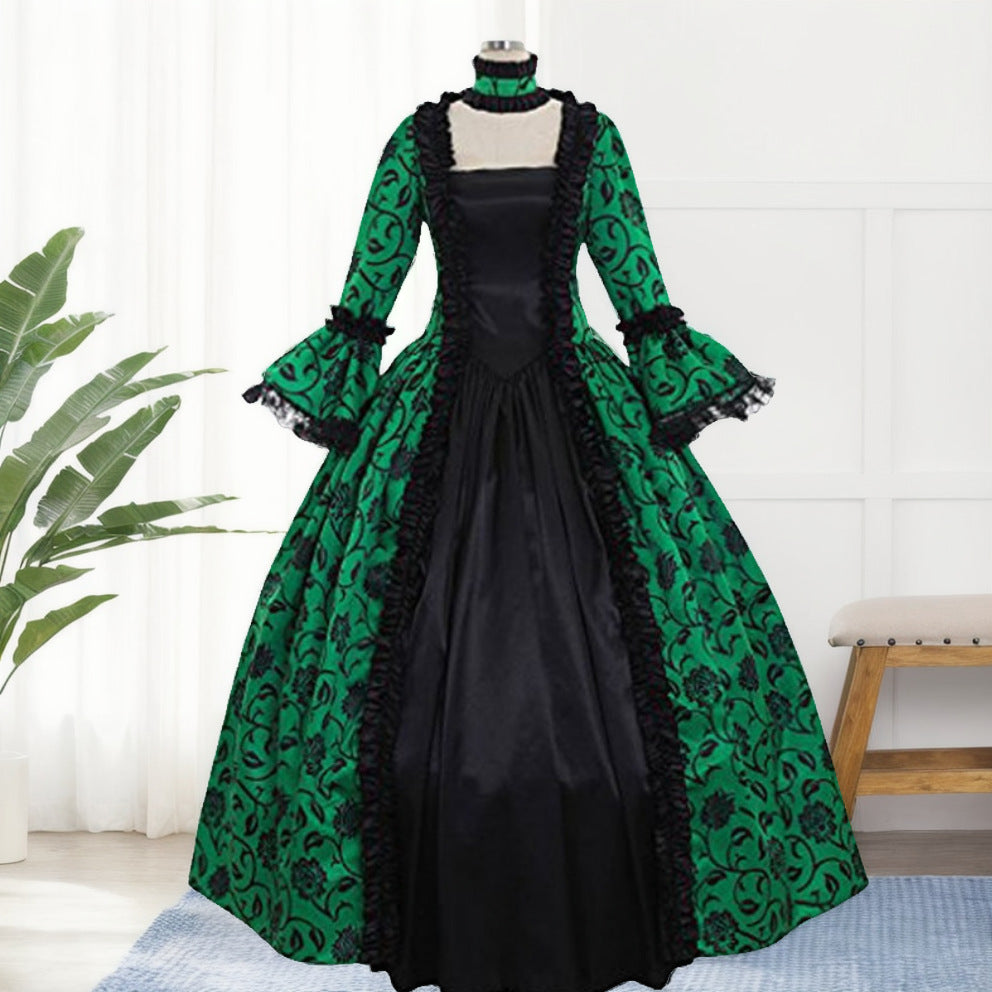 Retro Court Printed Dress Film Television Dresses