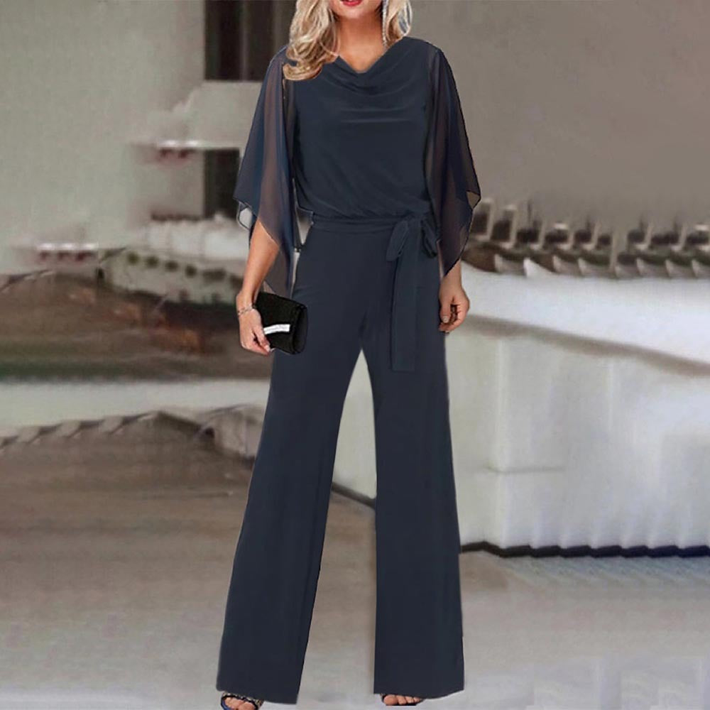 Women's Fashion Solid Color High Waist Lace Pants