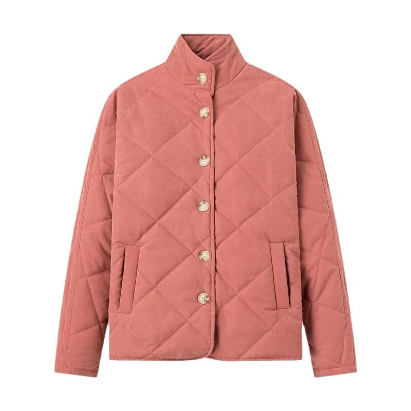Women's Summer City Leisure Diamond Lattice Stand Coats