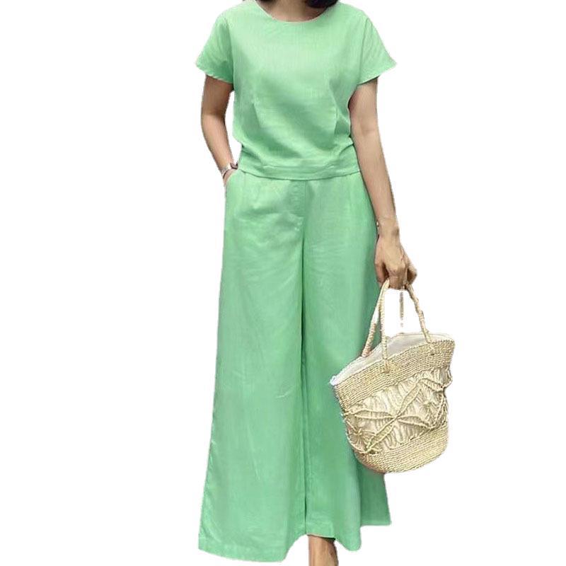 Women's Large Loose Short-sleeved Trousers Two-piece Set Fashion Casual Suit