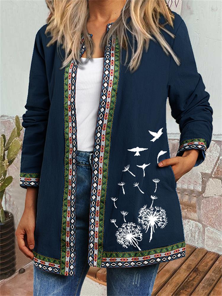 Women's Beautiful Retro Ethnic Print Clothes Cardigans