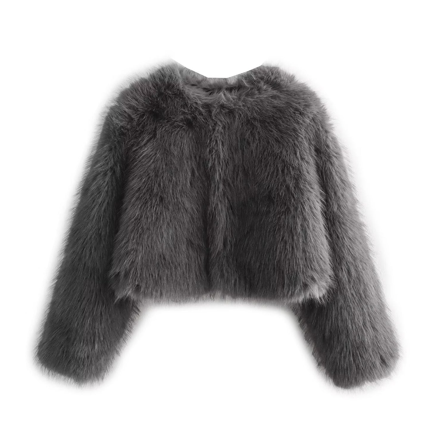 Women's Artificial Leather Fur Effect Style Jackets
