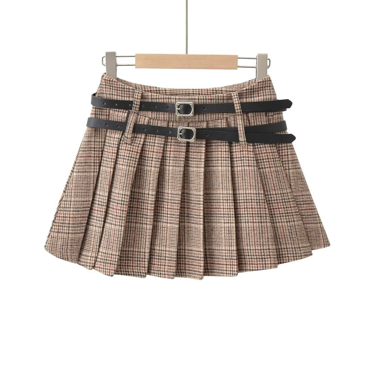 Women's A- Line Hot Retro College Style Double Belt Skirts