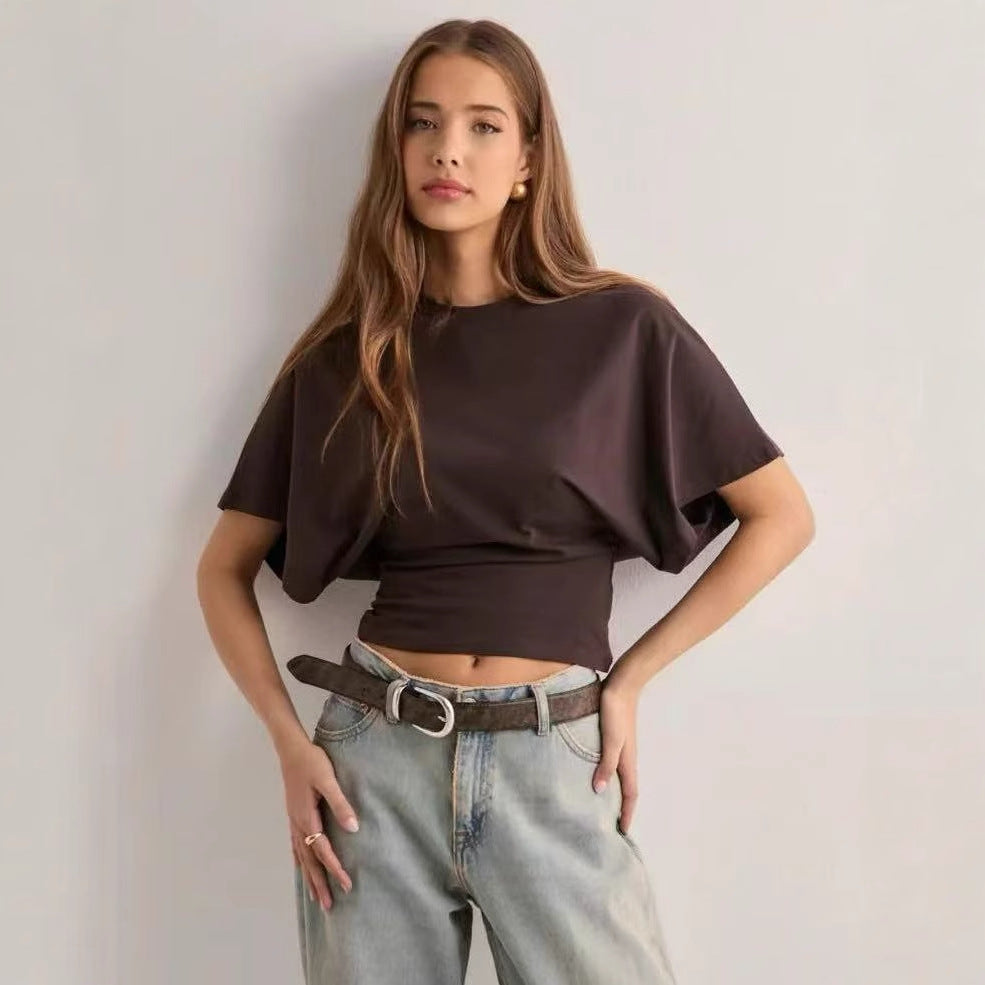 Women's Style Sense Of Design Round Neck Pullover Blouses