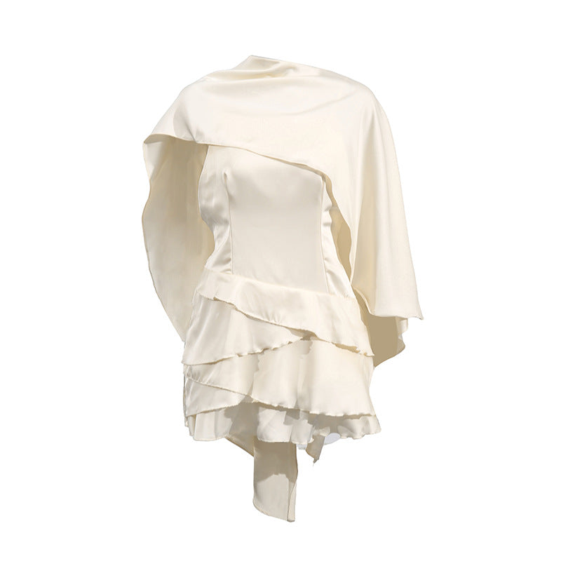 Women's Style Summer Shawl Ribbon Backless Sexy Slim Fit Dress