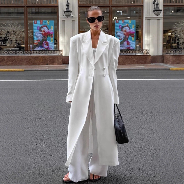 Women's Commuter White High-grade Narrow Fashion Wear Suits