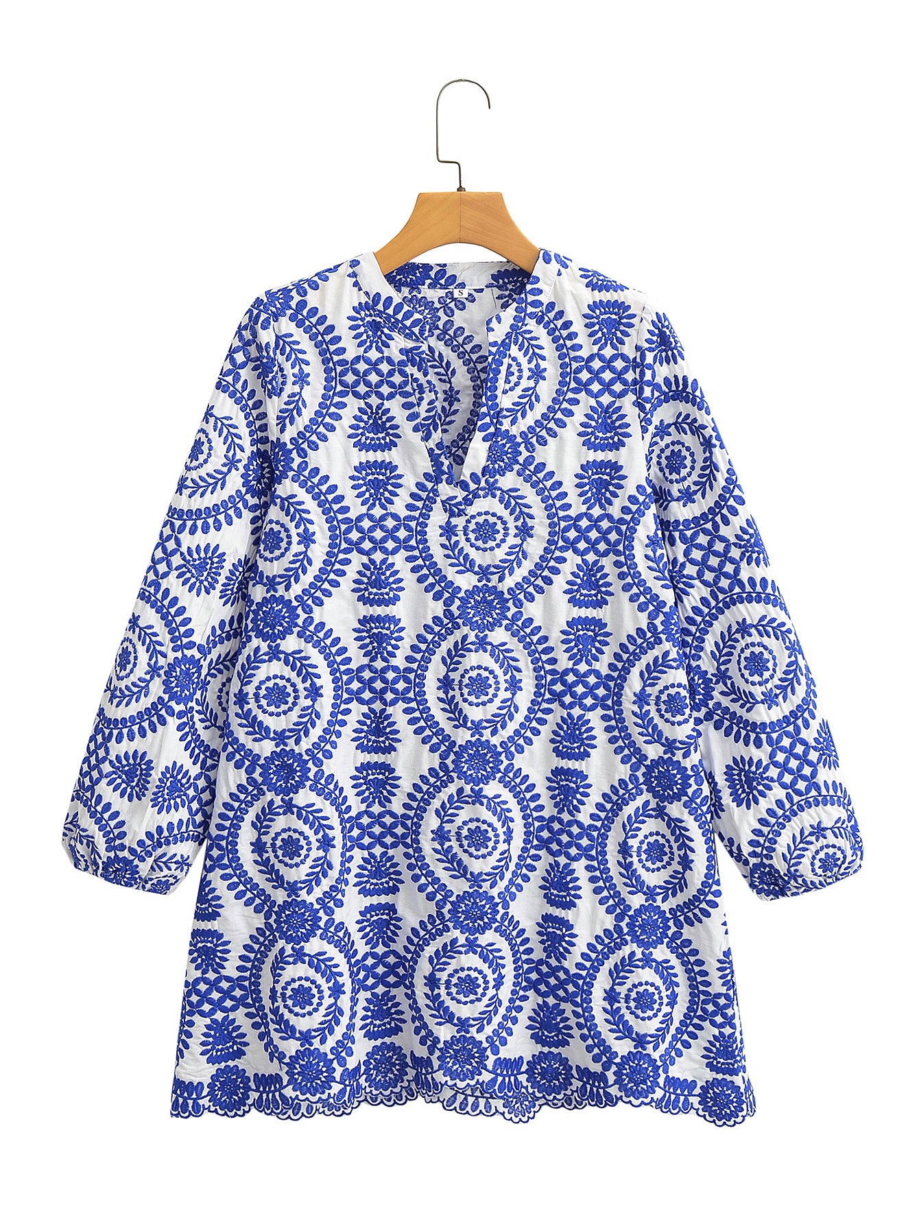 Women's Long Sleeve Loose Embroidery Dress Dresses