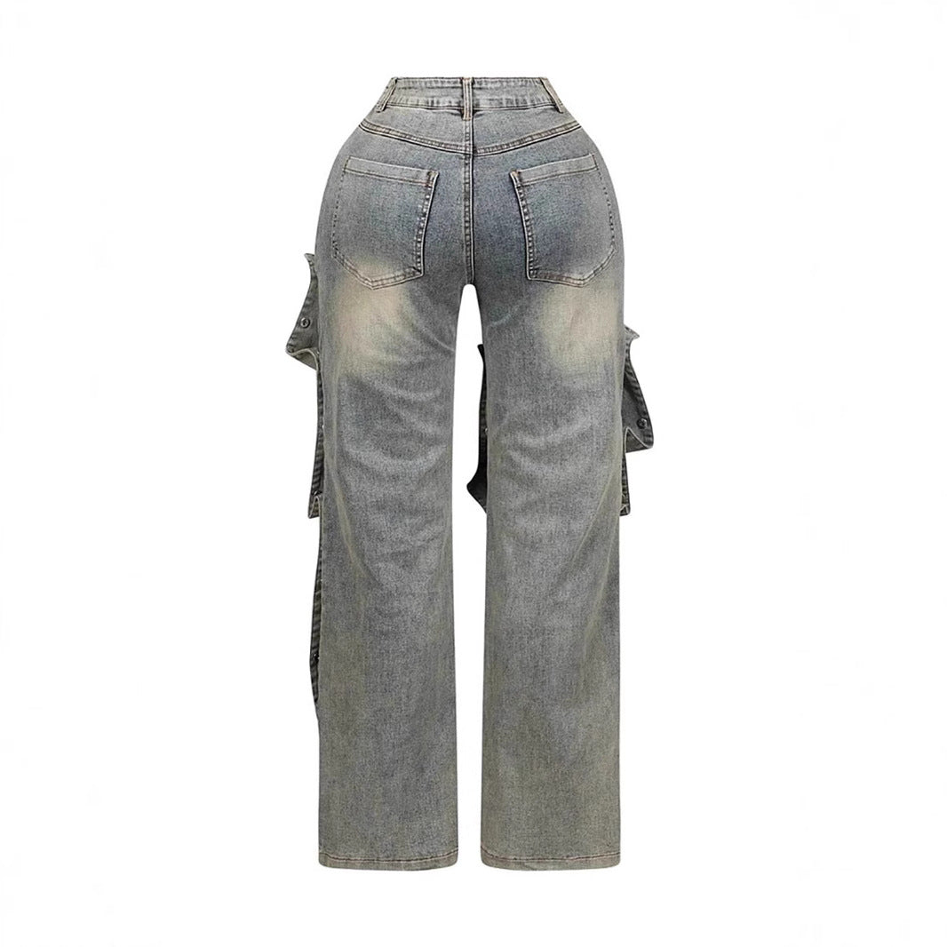 Street Trend Detachable Hidden Hook Design Jeans