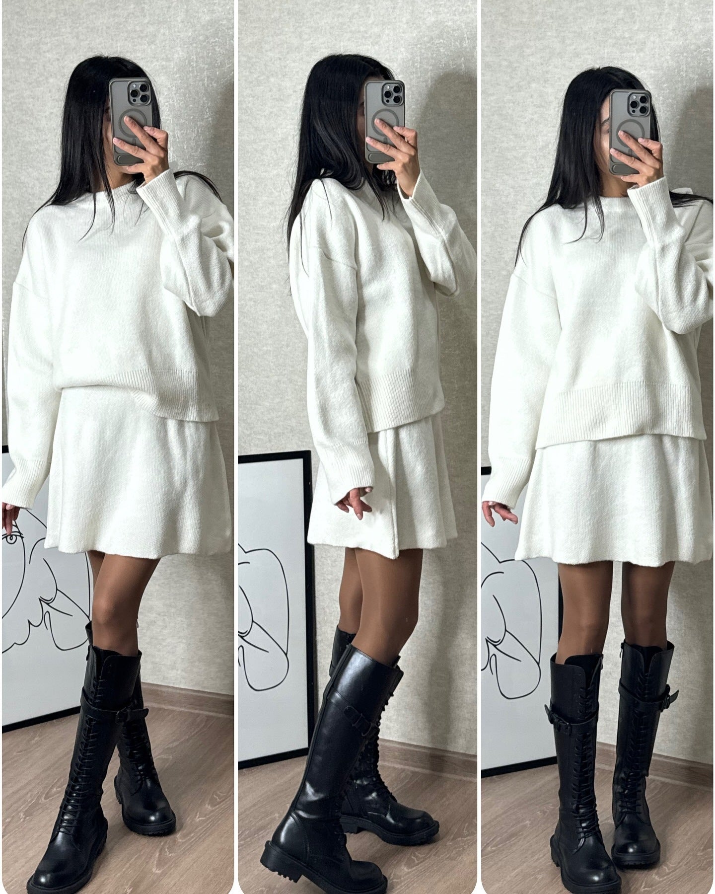 Women's Autumn Pure Color Casual Versatile College Dresses