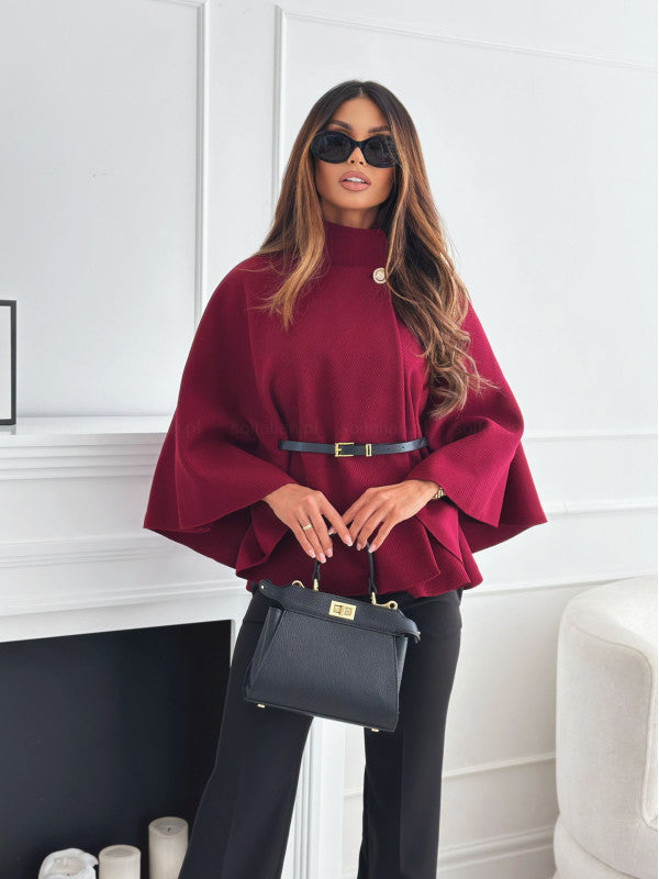 Women's Winter Fashion Solid Color Waist Tight Coats
