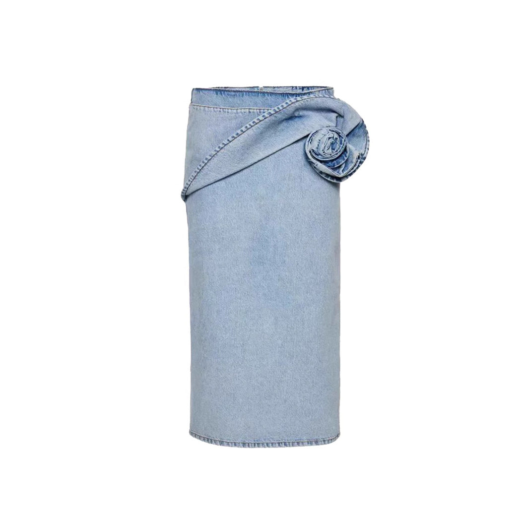 Women's Urban Three-dimensional Pinch Pleated Rose Washed Skirts