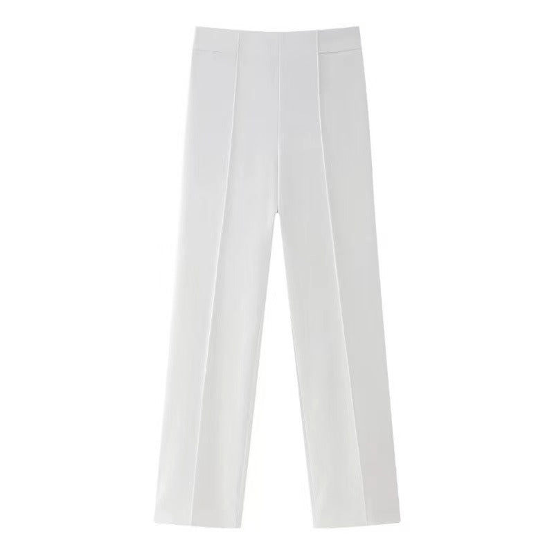 Women's Style Solid Color Simple Draping Design Pants