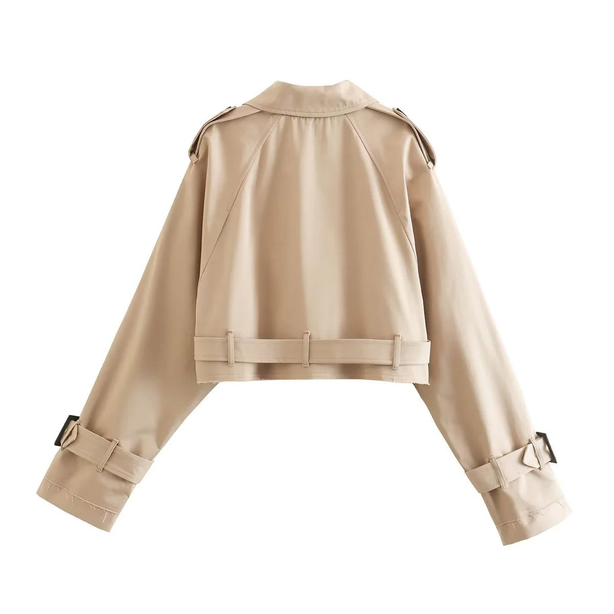 British Style Loose Cropped Long Sleeve Coats