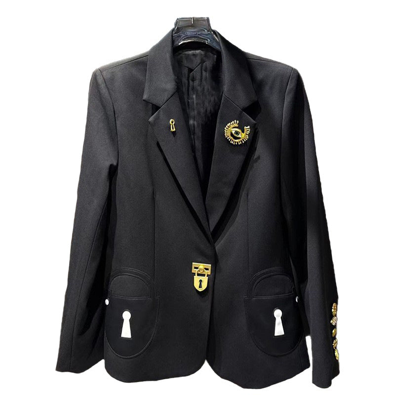 Design Solid Color Elegant Small Female Autumn Diligent Blazers