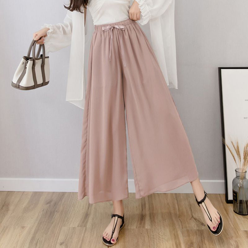 Women's Chiffon Fat Loose Graceful Casual Culottes Plus Size