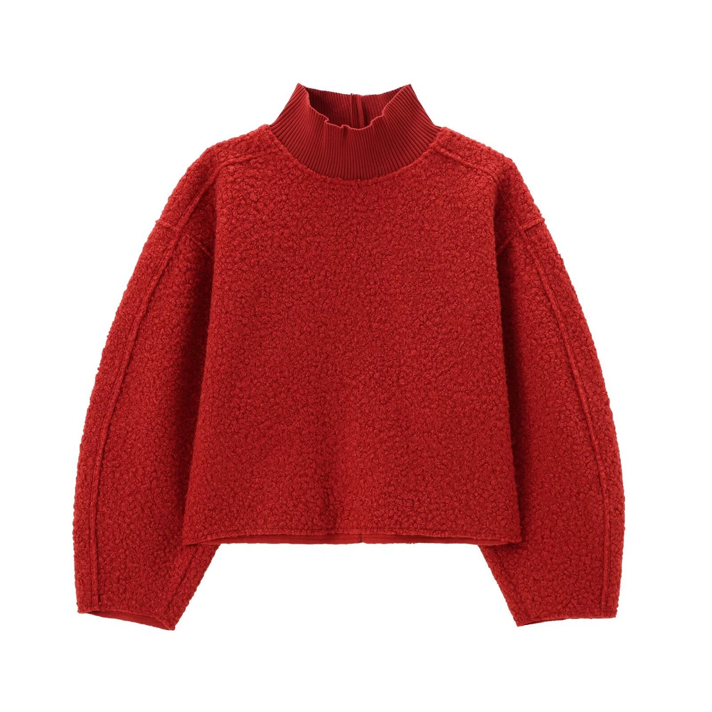 Women's Lapel Leisure Bloomers Long-sleeved Warp Knitted Sweaters