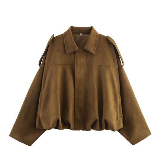 Women's Creative New Suede With Pockets Jackets