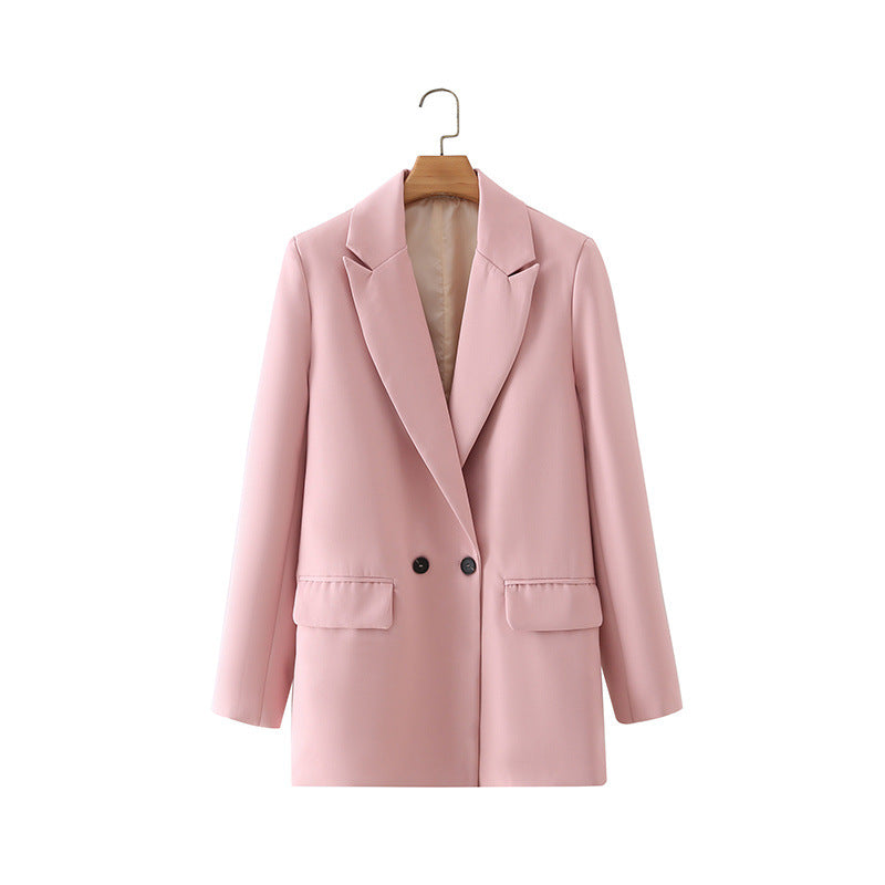 Women's Popular Beautiful Simple Loose Double-breasted Blazers