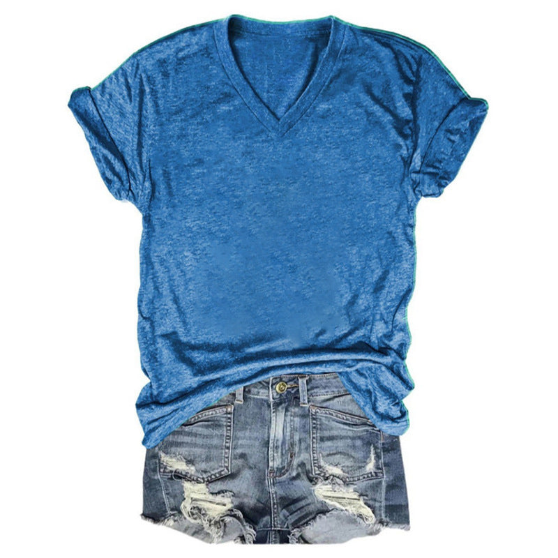 Women's Casual Loose Pullover Short-sleeved T-shirt Printed Blouses