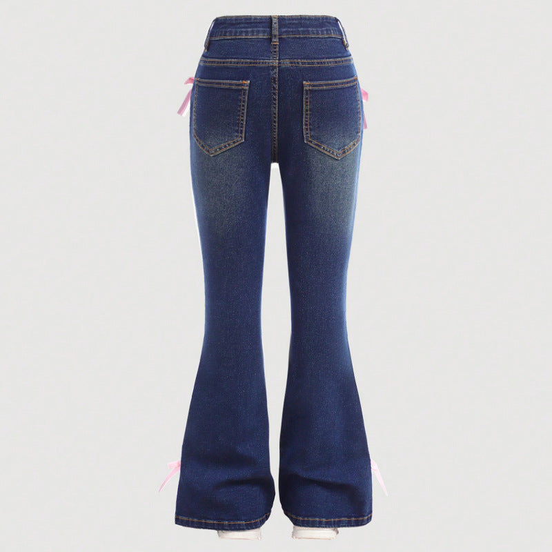 Women's Bow Loose Straight Trousers Source Jeans