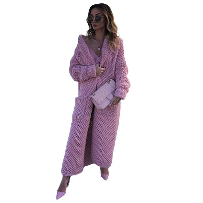 Women's Temperament Commute Lapel Knitted Solid Color Cardigans