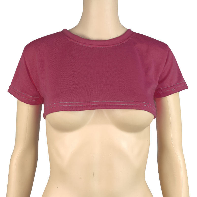 Women's Sexy Casual T-shirt Short-sleeved Solid Color Blouses