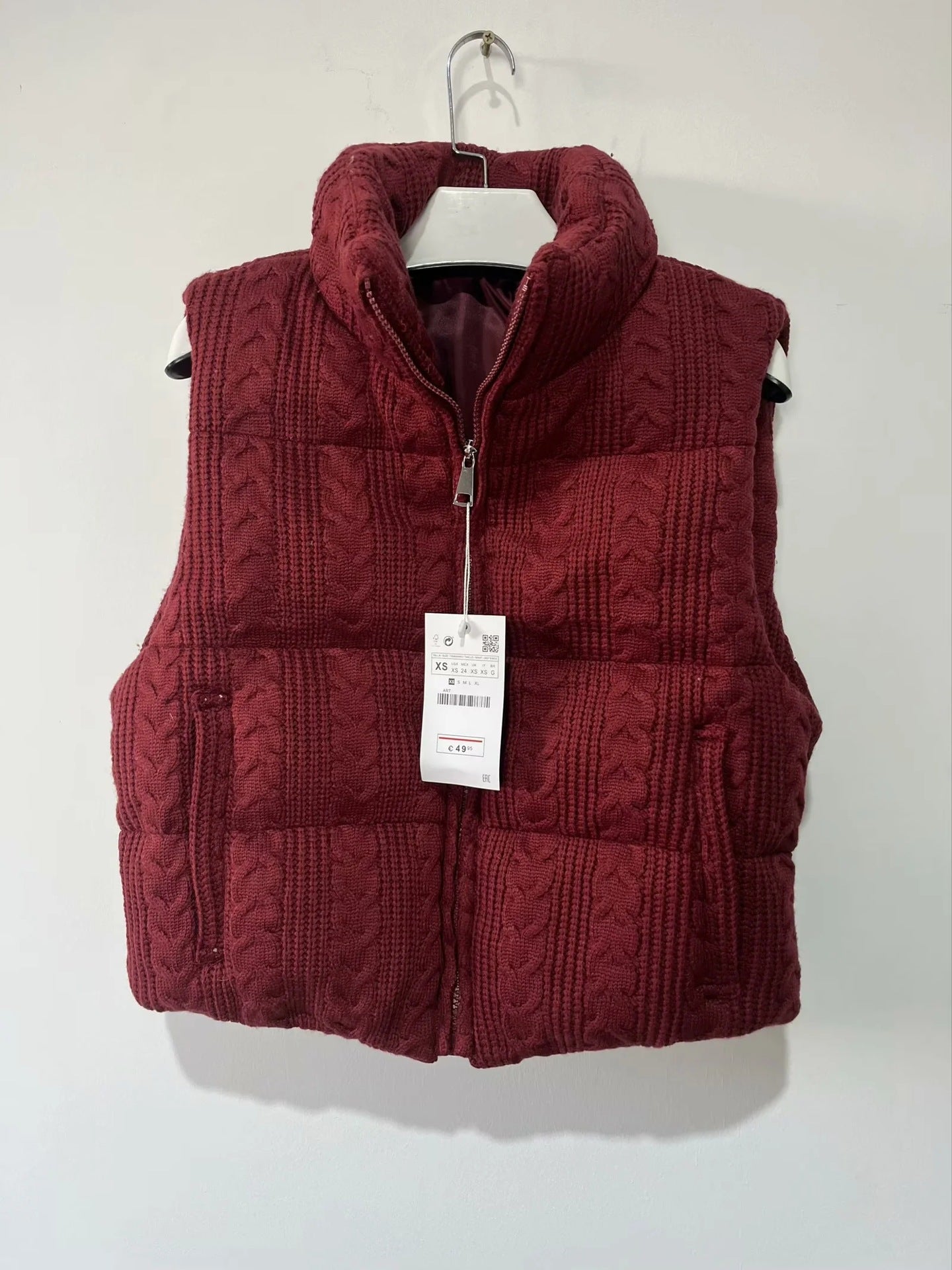 Women's Hot Stand Collar Knitted Cotton Outer Vests