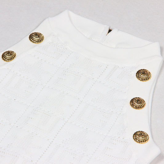 Women's Fashionable Knitted Round Neck Slimming Sleeveless Back Dresses