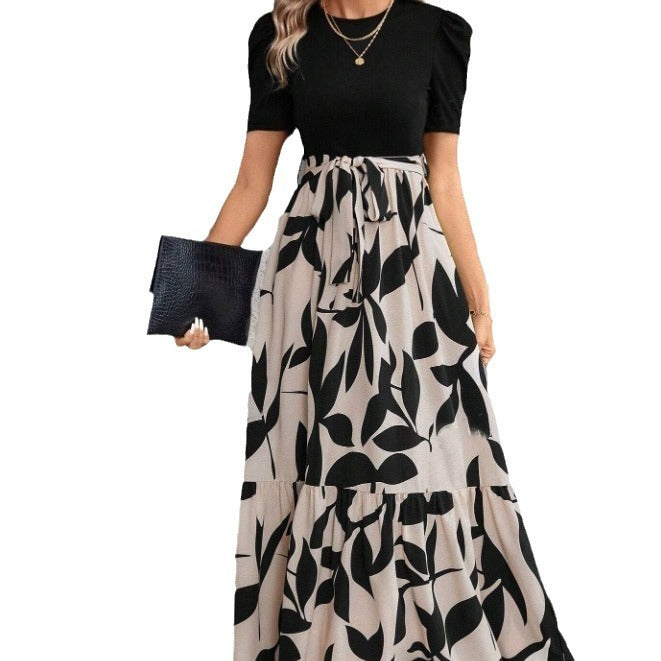 Women's Wear Floral Printed Round Neck Dress Exotic Dresses