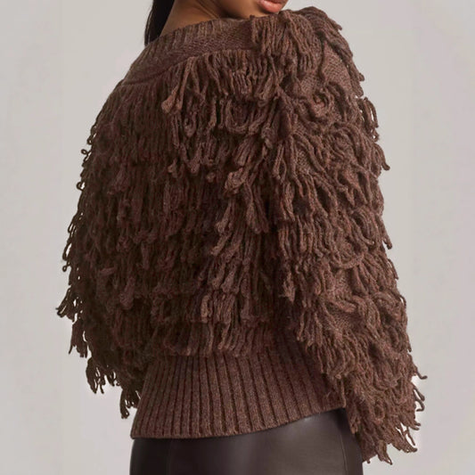 Women's Source Knitted Button Ring Tassel Knitwear