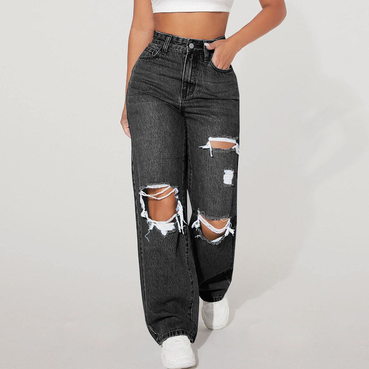 American Hot Straight Loose Street Casual Jeans