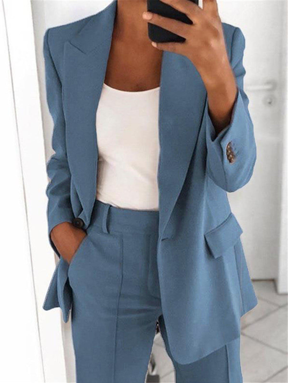 Women's Fashion Polo Collar High-grade Slim Fit Blazers