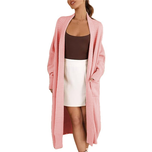 Women's Solid Color Long Sleeve Front Pocket Coats