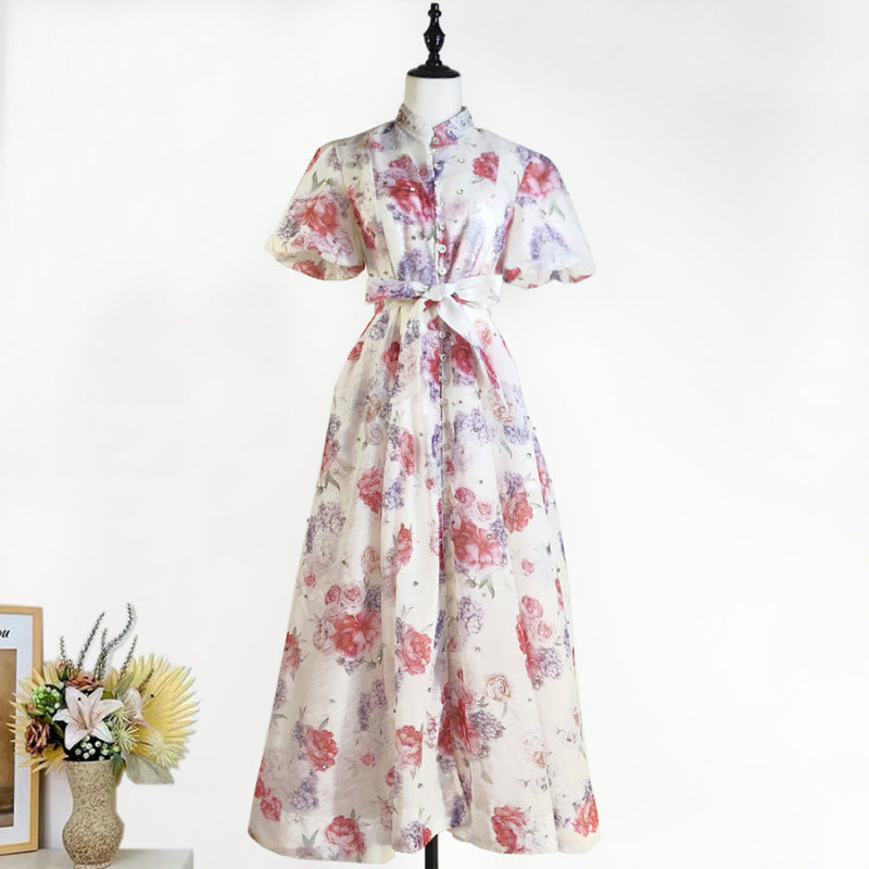 Women's Elegant Lantern Sleeve Single-breasted High Quality Shorts