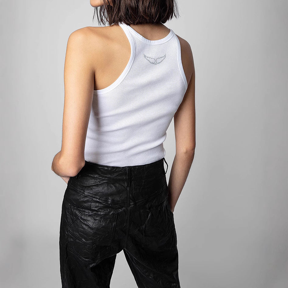 Little Wing Printed Thread Elastic Fabric Tops