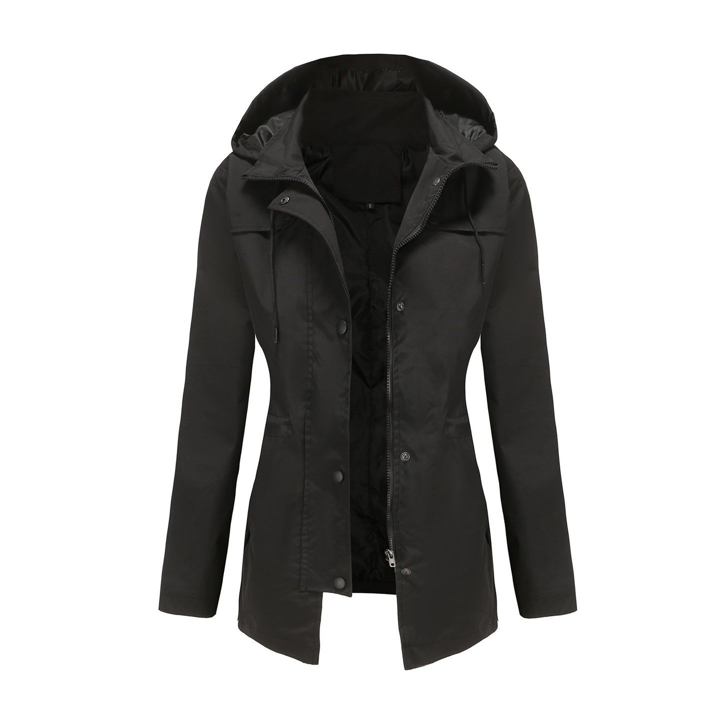 Women's Trench European Mid-length Hooded Outdoor Raincoat Coats