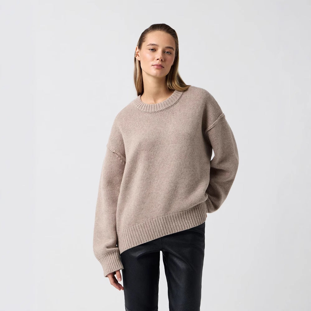 Attractive Knitted Russian Round Neck Loose Sweaters