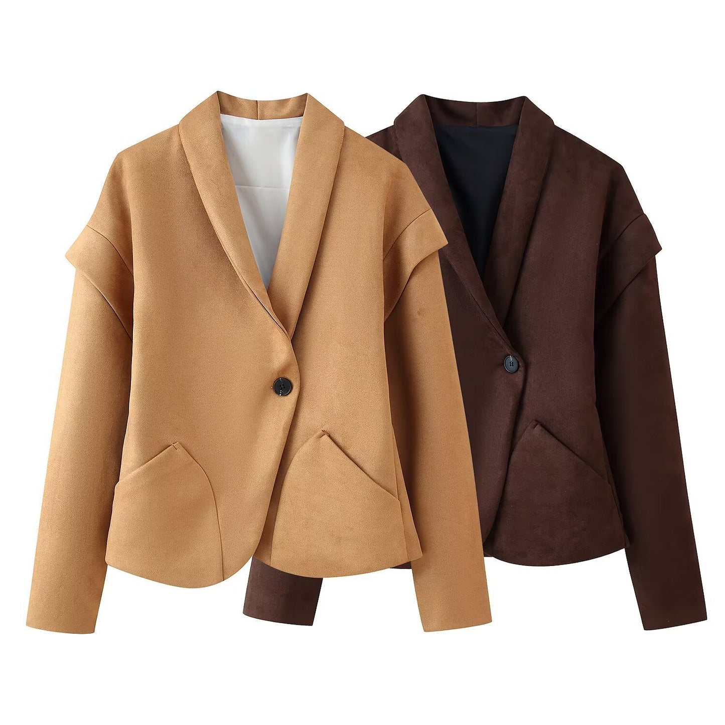 Women's Fashion Casual Locomotive Style Turn-down Collar Coats