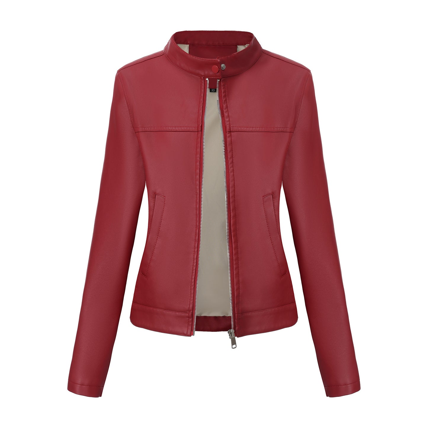Women's Leisure Leather Fashion Street Stand Collar Jackets