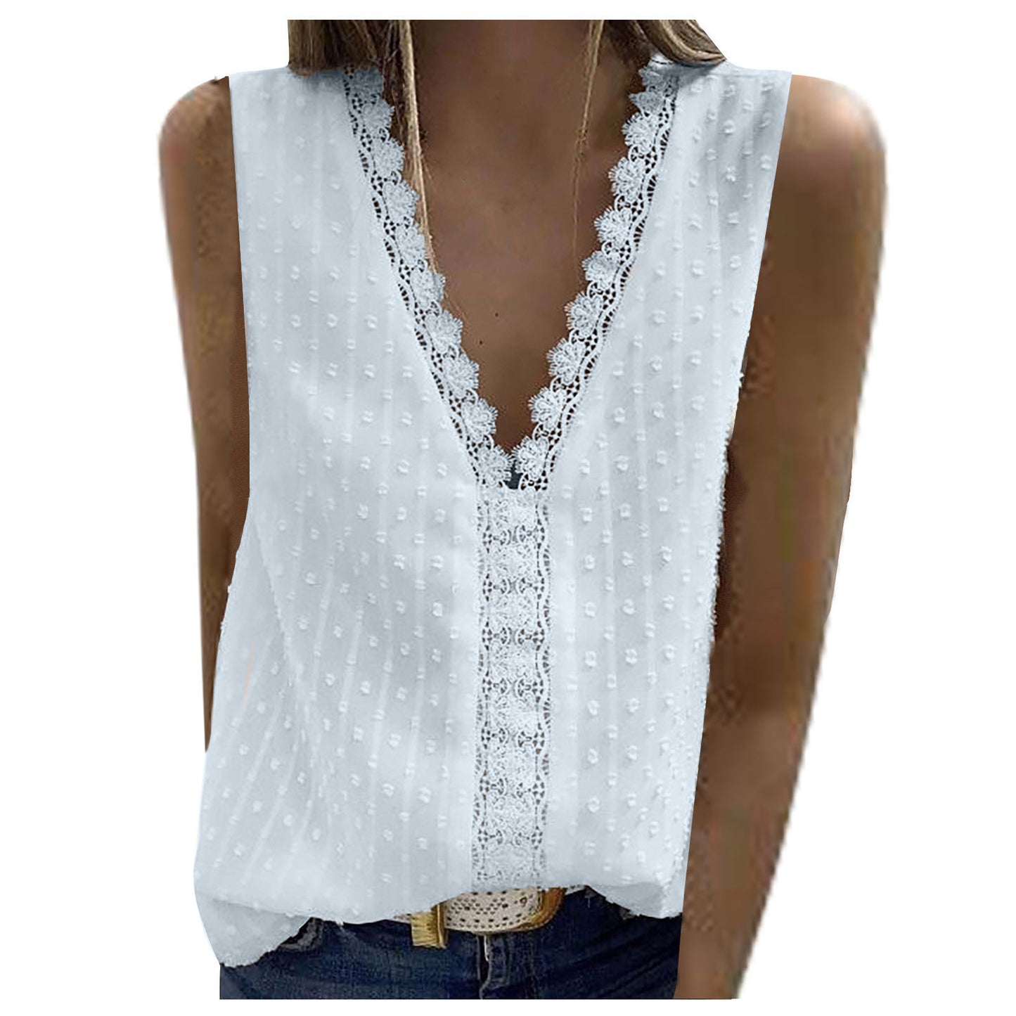 Women's Chiffon Jacquard Solid Color Short-sleeved Casual Blouses