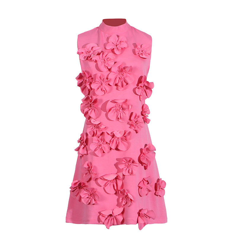Women's Elegant Dress Summer Sleeveless Three-dimensional Flower Dresses