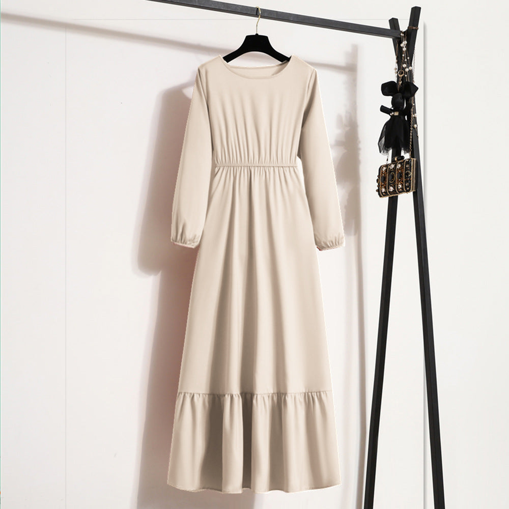 Women's Long Dress Solid Color Pullover Sleeve Dresses