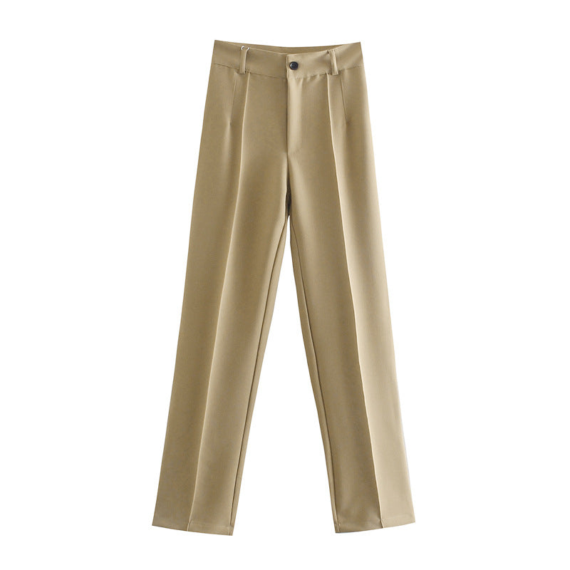 Summer Straight High Waist Slimming Solid Pants