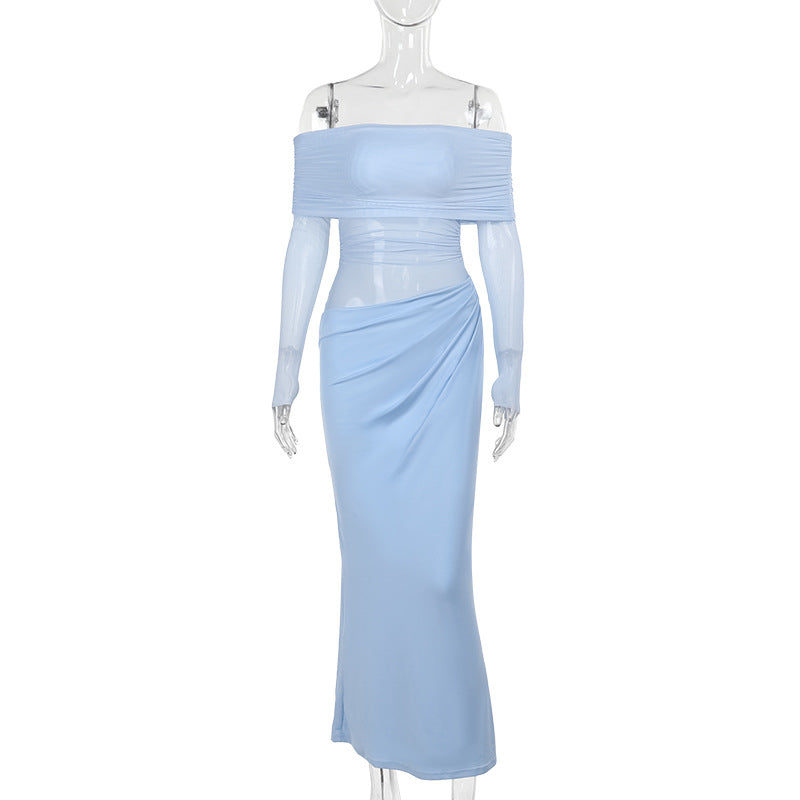 Women's Summer Dress Temperament Sexy Mesh Hollow Dresses