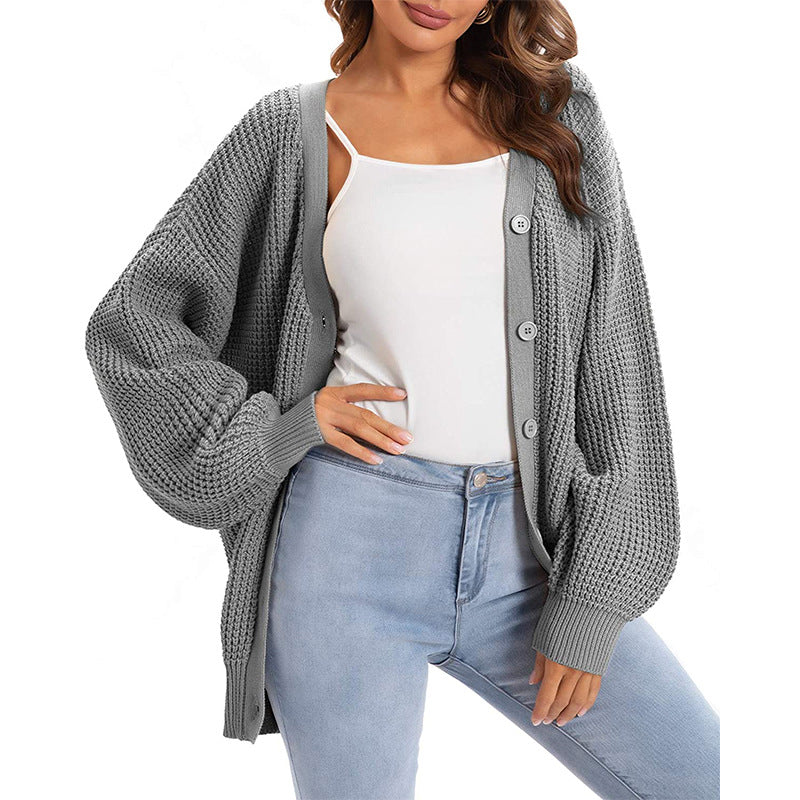Women's Net Small Batch Knitted Single-breasted Loose Sweaters