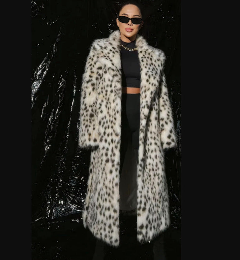 Women's Fur Extended Collar Point Imitation Fox Coats