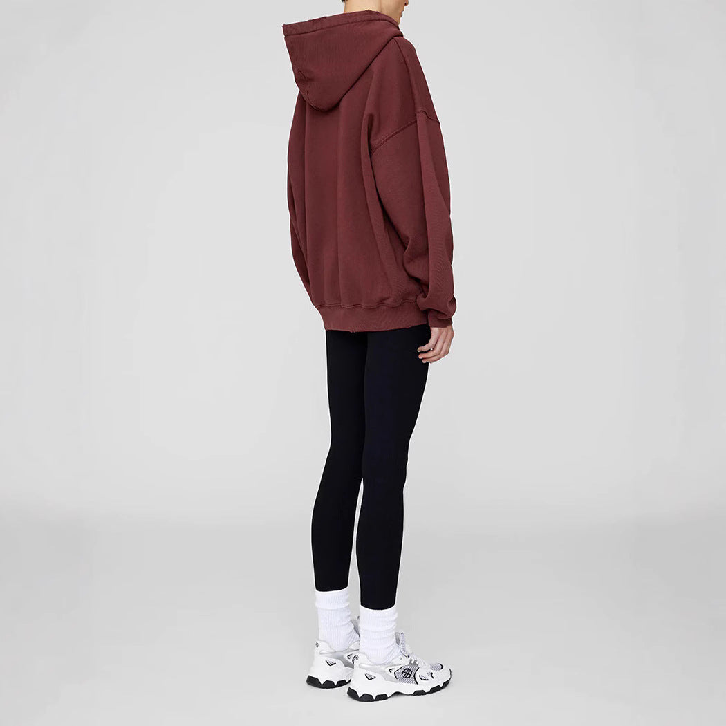 Women's North American Niche Classic Letter Printing Dyed Fried Sweaters