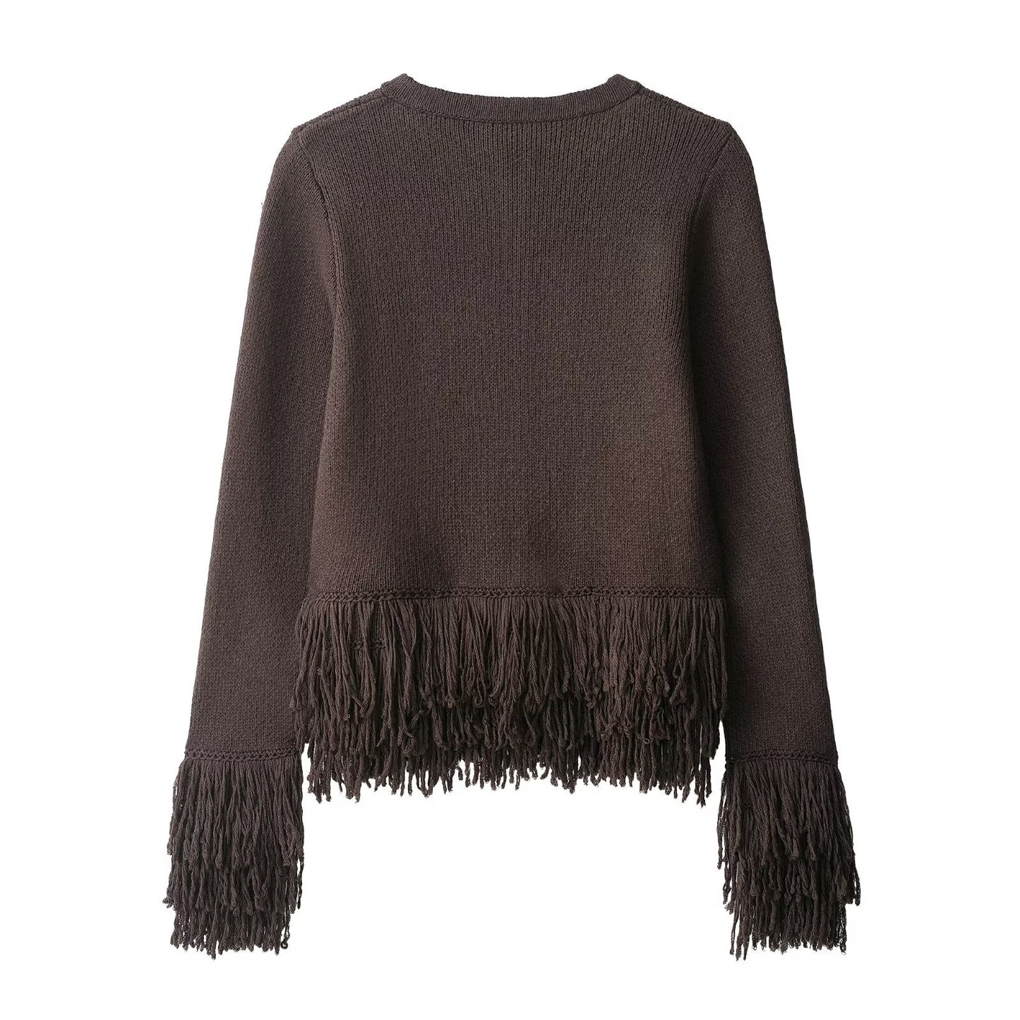 Women's Fashion Casual Design Tassel Button Knitted Knitwear